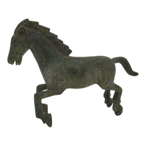 Vintage Chinese Bronze Galloping Horse Han Dynasty Style Statue Figurine