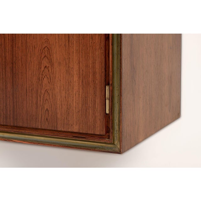 Exceptional Mid Century Danish Modern Floating Rosewood Wall Cabinet 1950s For Sale - Image 9 of 13