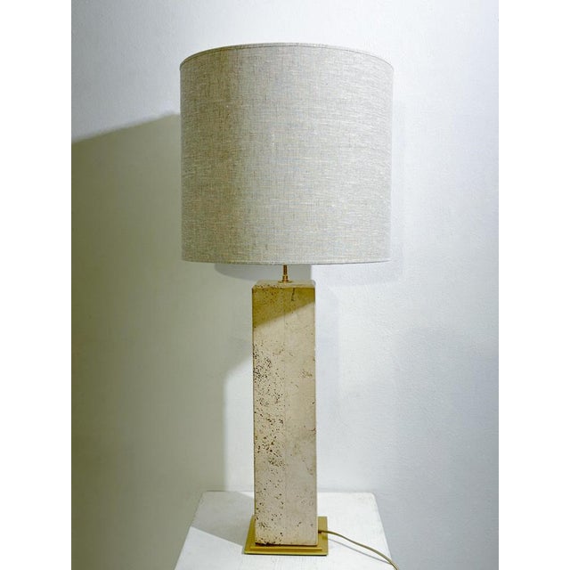 Contemporary Travertine Lamp, Italy Up to 250V (Europe/UK Standard).The wiring of this item may be original and might need...