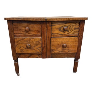 Antique Arts & Crafts Four Drawer Quarter Sawn White Oak Chest For Sale