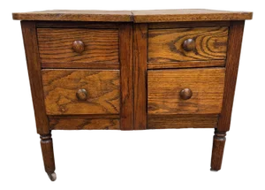 Antique Arts & Crafts Four Drawer Quarter Sawn White Oak Chest