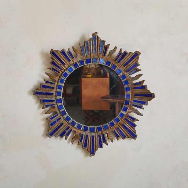 Sold and priced individually. This 1960s Brutalist metal wall mirror was handcrafted by French artisan Irena Jaworska, a...