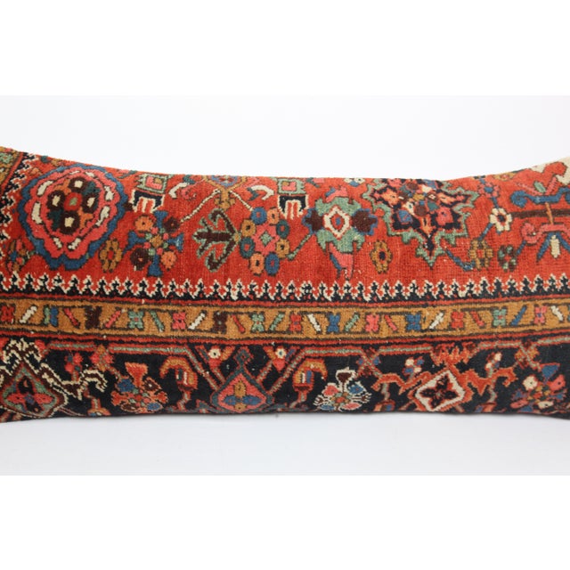Antique Tribal Rug Lumbar Pillow – 16" X 38", Handcrafted Statement Piece For Sale In Tampa - Image 6 of 11