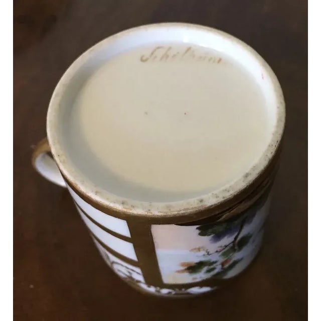 1810 Antique French Empire Porcelain Coffee Cup & Saucer by Marc Schoelcher - 2 Pieces For Sale - Image 4 of 13