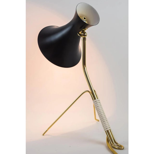 Table lamp or wall lamp vienna 1950s Brass polished and stove enamelled Rare modell I have official proof of authenticity...