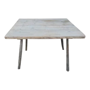 Antique Primitive Painted Rustic French Folk Art Table
