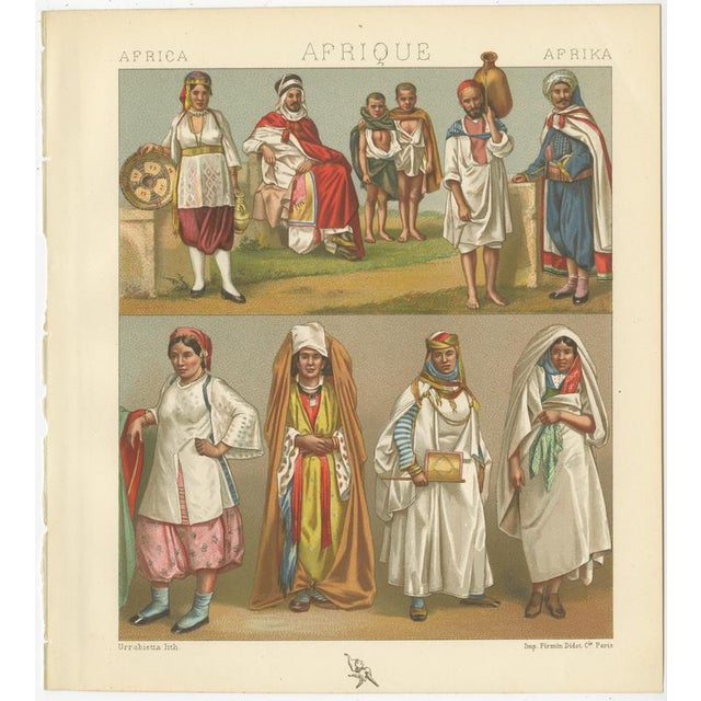 Racinet, Afrique: North African Costumes & Figures, 1888, Lithographs, Set of 4 For Sale - Image 3 of 9
