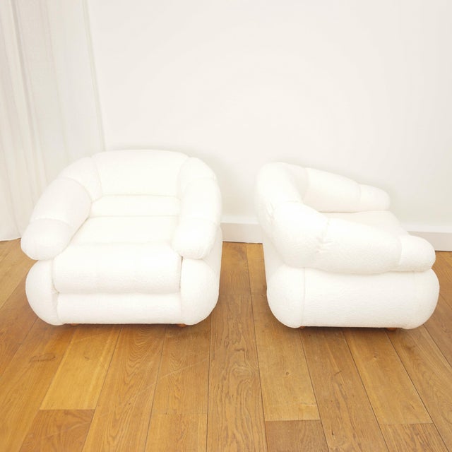 Set of Space Age Bouclè Armchairs by Adriano Piazzesi, 1970 For Sale - Image 10 of 14