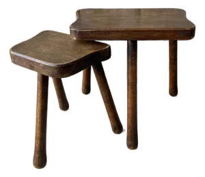 Pair of Small Vintage Wooden Nesting Side Tables, France