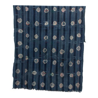 Vintage Baoule African "Lagoon Mirage" Ikat Throw For Sale
