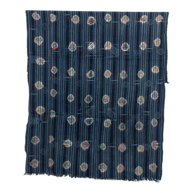 Vintage Baoule African "Lagoon Mirage" Ikat Throw For Sale