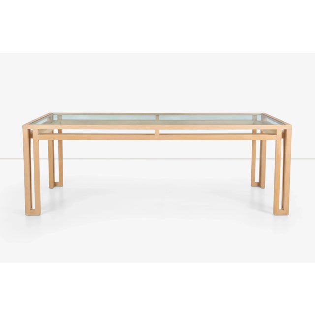 Mid-Century Modern Billy Baldwin Oak and Glass Dining Table For Sale - Image 3 of 12