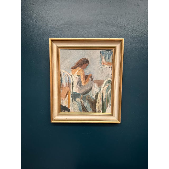 Gustaf Sjöö, Portrait of a Woman, 1950s, Oil on Panel, Framed For Sale - Image 10 of 18