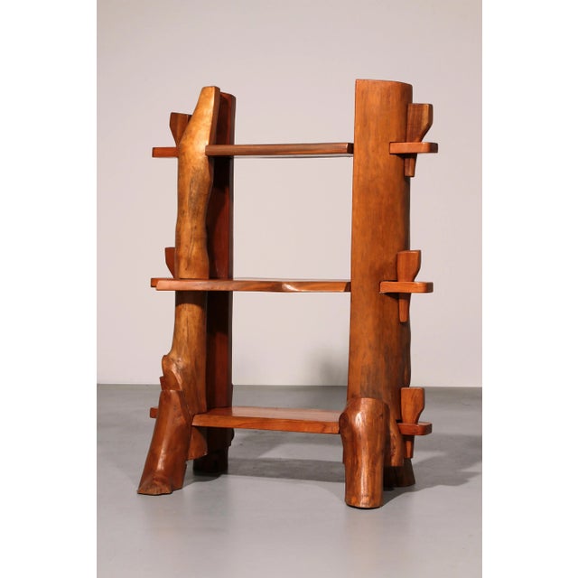 Mid-Century French Wooden Bookcase, 1960s For Sale - Image 10 of 13