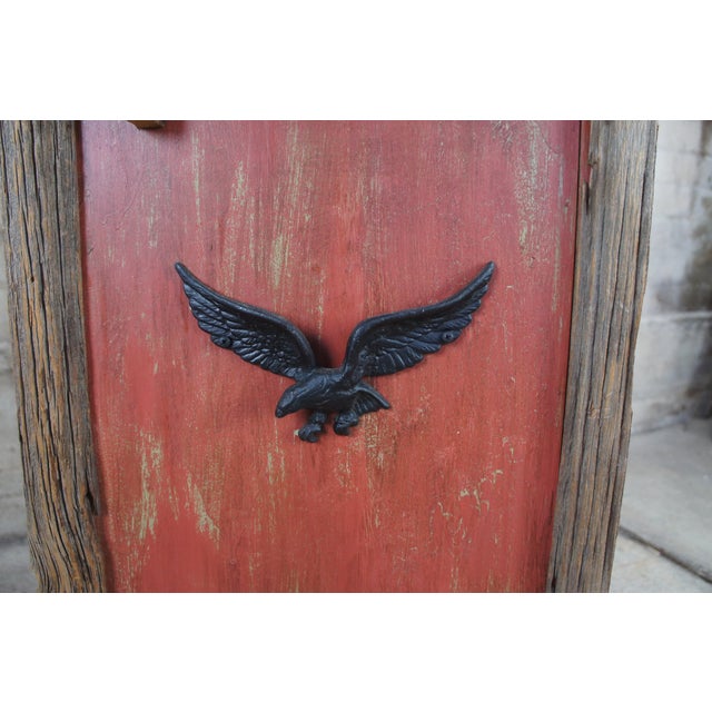 Farmhouse Rustic Adirondack Red Cupboard For Sale - Image 3 of 11