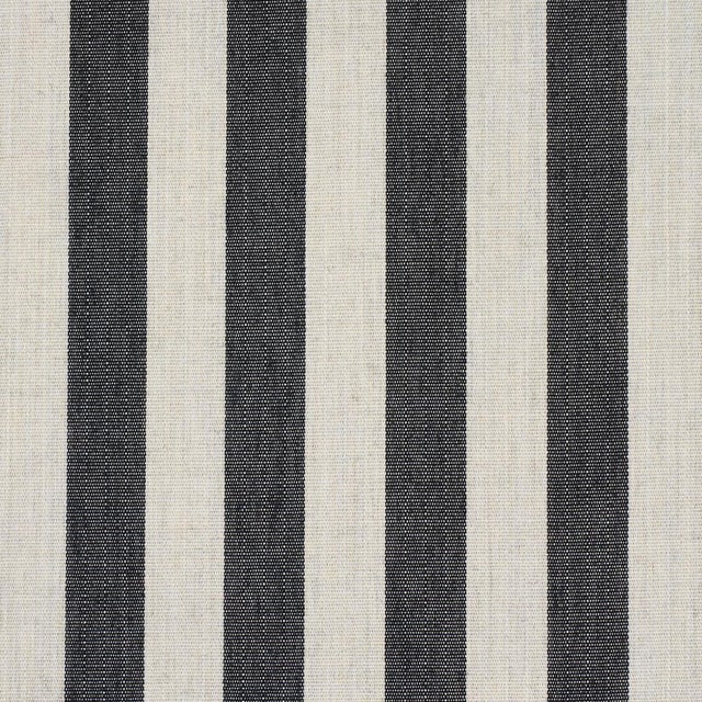 Schumacher SAMPLE - Schumacher Hanson Indoor/Outdoor Stripe Fabric In Black For Sale - Image 4 of 4