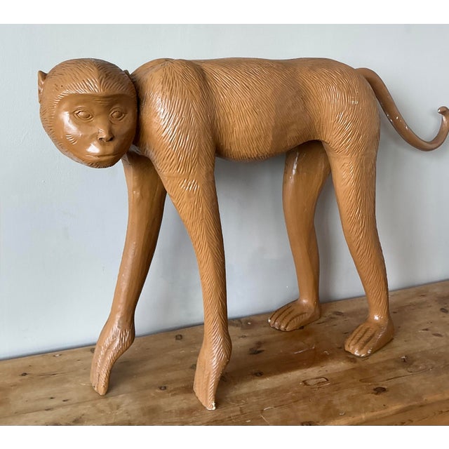 Vintage Molded Resin Monkey For Sale - Image 9 of 12
