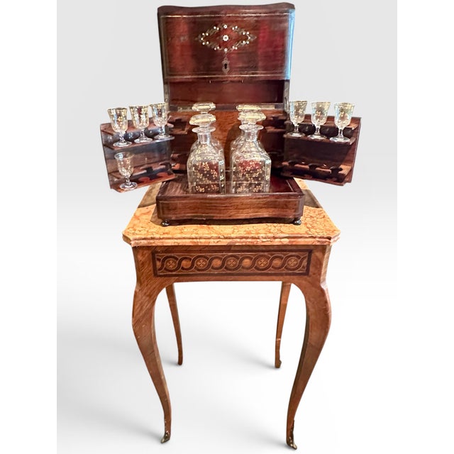 Antique French Napoleon III Marquetry "Cave à Liqueur" Liquor Cabinet, c. 1860-1880. 19th-century French Napoleon III...