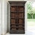 This antique Renaissance Revival oak bookcase is distinguished by its compact architectural form and extensive hand-carved...