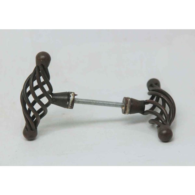 Arts & Crafts Late 20th Century Black Cut Out T Iron Handles For Sale - Image 3 of 3