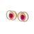 2010s Diamond Ruby Stud Earrings 14 Karat Yellow Gold 2.41 TCW Certified For Sale - Image 5 of 17