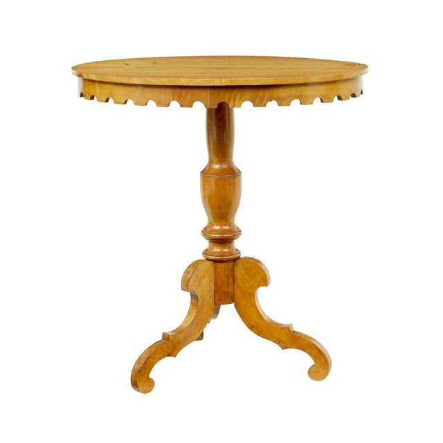 Small Swedish Oval Birch Side Table, 1890s For Sale - Image 3 of 8