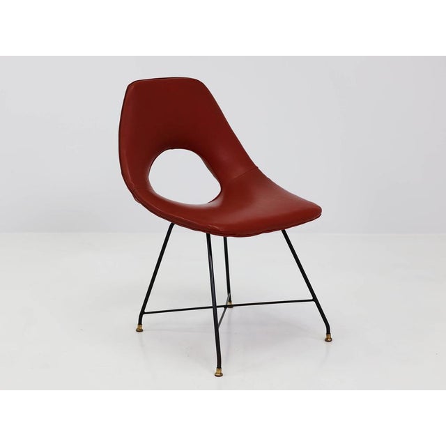 Cosmos Chairs in Vinyl by Augusto Bozzi for Saporiti, Italy, 1954, Set of 2 For Sale - Image 6 of 7