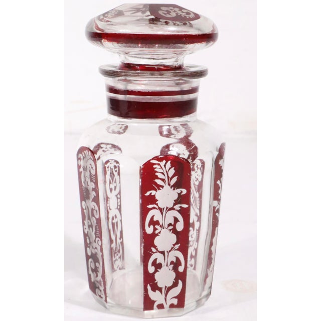 Early 20th Century Bohemian Ruby to Clear Glass Preserve Jar For Sale - Image 4 of 10