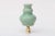 Celadon Pottery Vase Lamp Finials on Golden Brass Hardware - a Pair For Sale - Image 4 of 8