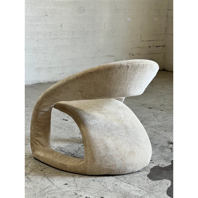 Modern Vintage Post Modern Upholstered Lounge Chair For Sale - Image 3 of 3