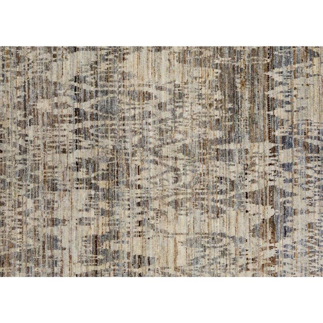 1990s Modern Ikat Gray & Blue Wool Rug - 4'1 X 6'3 For Sale - Image 4 of 8