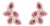 Luxury 14k Yellow Gold 1.83ct Pear Ruby Diamond Floral Stud Earrings- A Pair For Sale
