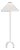 Marie Flanigan by Visual Comfort Signature Clifford Large Forged Floor Lamp in Plaster White with Linen Shade For Sale