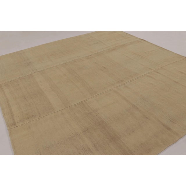 Contemporary Rug & Kilim’s Contemporary Rez Kilim in Brown Textural Stripes For Sale - Image 3 of 9