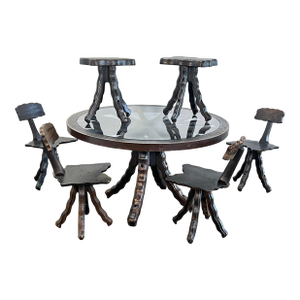C. 1960s Artisan Made Brutalist Dining Set, Catalonia, Spain
