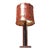1960s Brutalist Italian Leather & Chrome Table Lamp For Sale