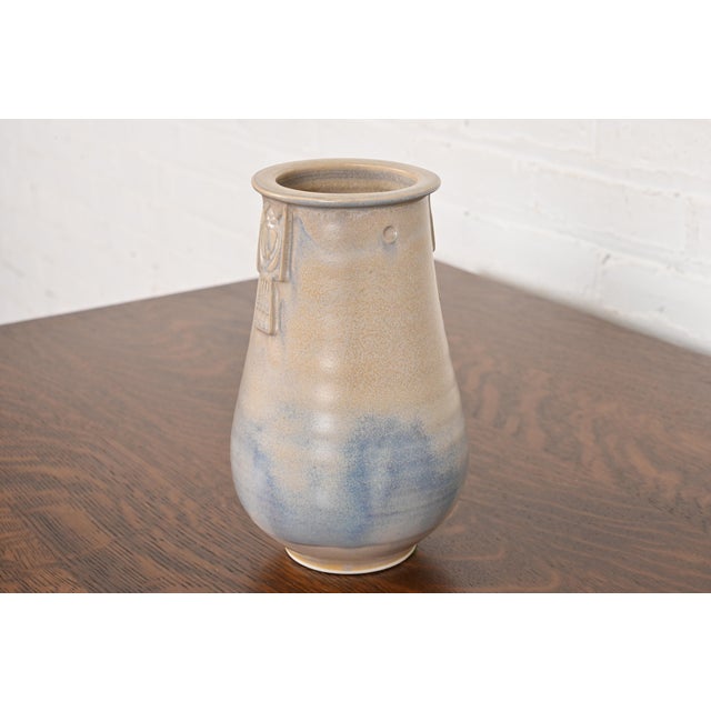 Art Deco Roycroft Pottery Arts & Crafts Glazed Ceramic Vase For Sale - Image 3 of 12
