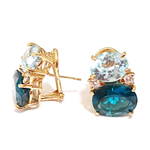 Christina Addison Medium Gum Drop Earrings With Peridot and Diamonds For Sale - Image 11 of 12