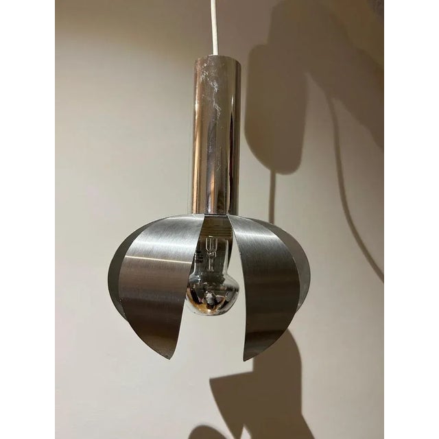 Chrome and Brushed Steel Suspension, 1970s For Sale - Image 9 of 10
