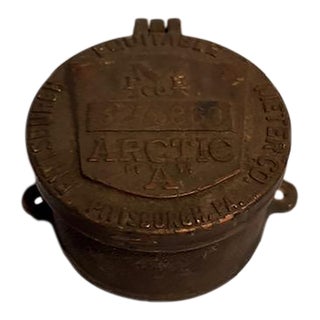Antique Brass Water Meter Cover Pittsburgh Pennsyvania Equitable Arctic For Sale