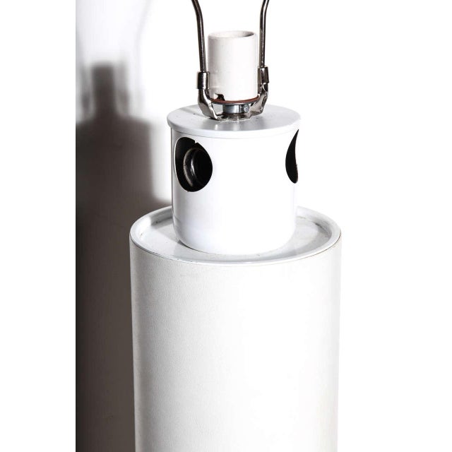 1960s 1960s Robert Sonneman Style White Leather, Five Socket "Tower" Table Lamp For Sale - Image 5 of 7