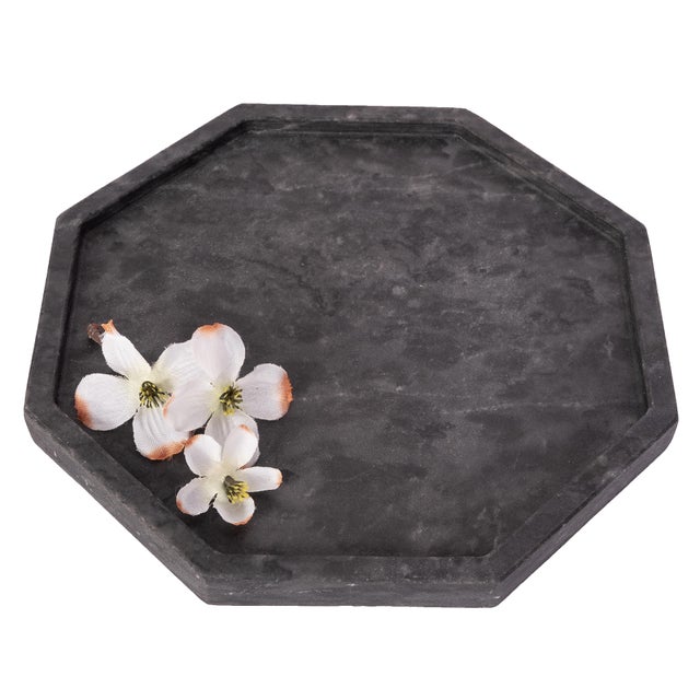 This marble decorative accent tray in the shape of an octagon will add modern glam appeal to your home. You can use this...