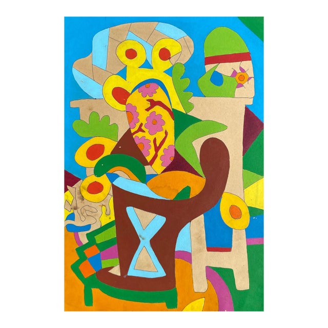 1980s Larry Connatser Outsider Art Painting For Sale