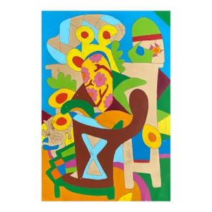 1980s Larry Connatser Outsider Art Painting