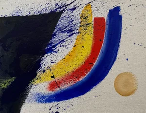 2000s "Harbour II" Abstract Gouache Painting by Gordon Couch