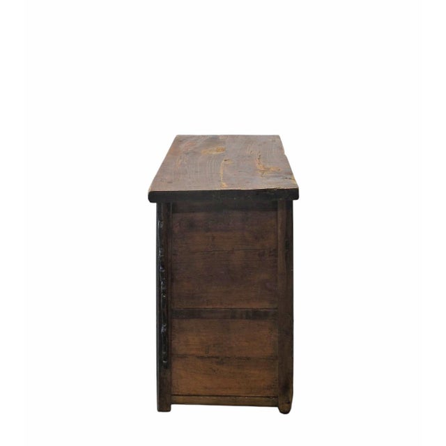 Black Dual-Drawer Coffer Cabinet With Carved Sides For Sale - Image 8 of 12
