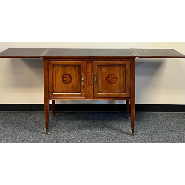 Inlaid Federal Style Mahogany Flip Top Server For Sale - Image 10 of 12