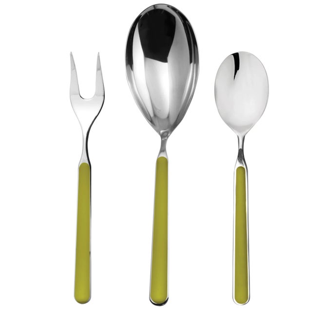 Contemporary Mepra Fantasia 3-Piece Serving Set, Olive Green For Sale - Image 3 of 3