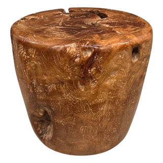 Andrianna Shamaris Century Old Teak Wood Side Table For Sale
