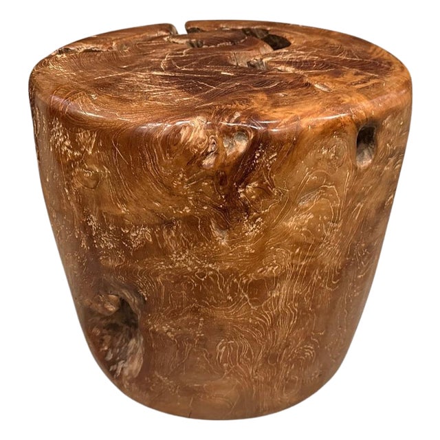Andrianna Shamaris Century Old Teak Wood Side Table For Sale